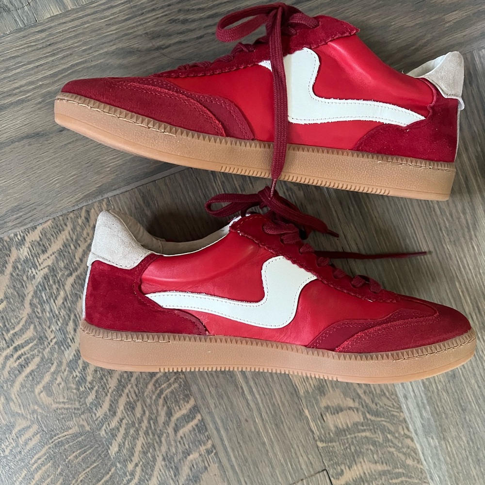 Dolce Vita Red Low-Top Sneakers with White Side Accent